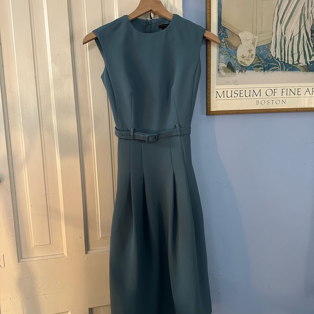 Ann Taylor Teal Midi Dress with Belt